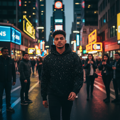 VYBES Rhinestone Galaxy Hoodie