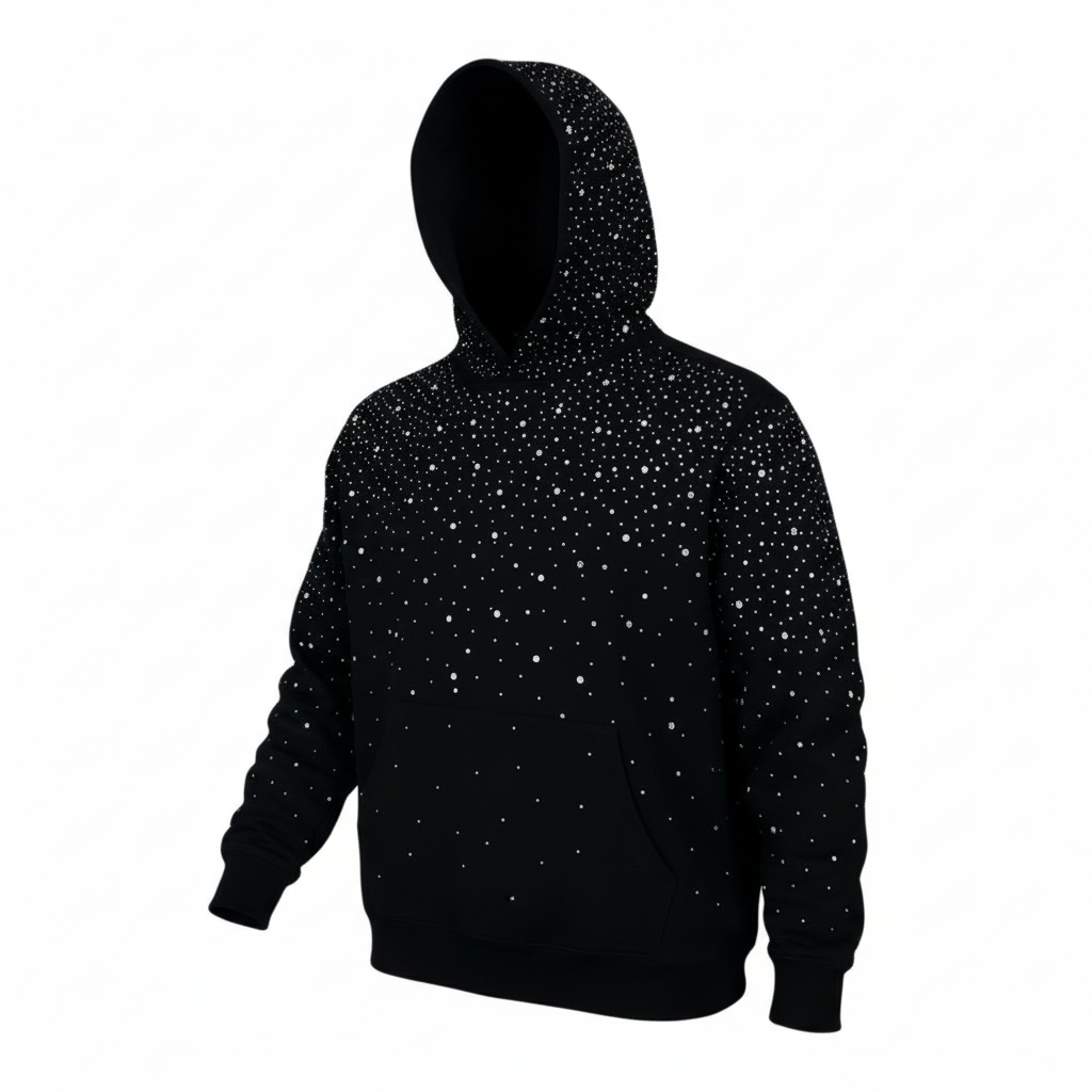VYBES Rhinestone Galaxy Hoodie
