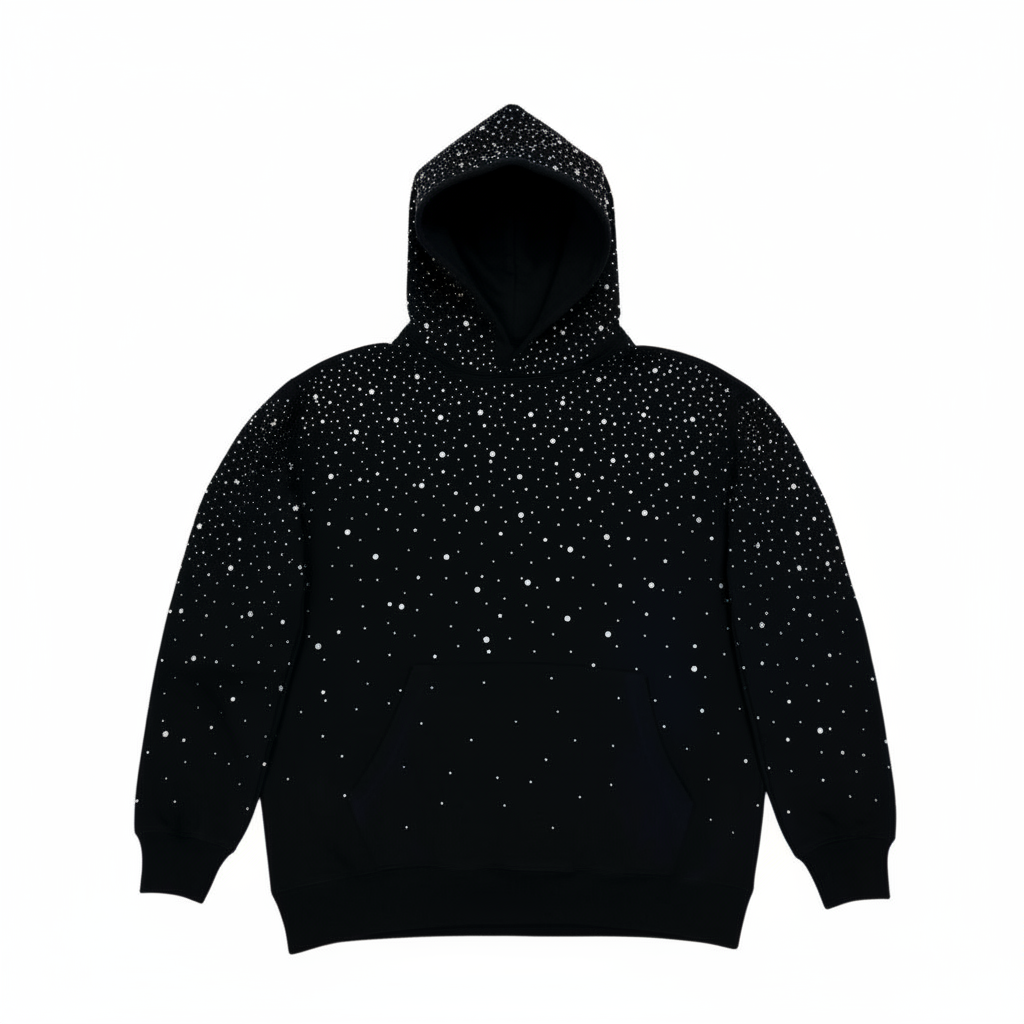 VYBES Rhinestone Galaxy Hoodie